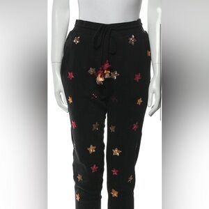 RARE Rococo Sand Sequined Star Black Pink Red Orange Tassel jogger sweatpants